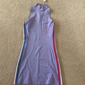 Adidas Lavender Dress with Colorful Stripes